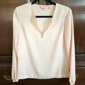 Ted Baker London Pink Blouse with zipper neckline